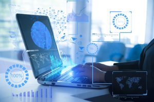 visual touch screen on office table